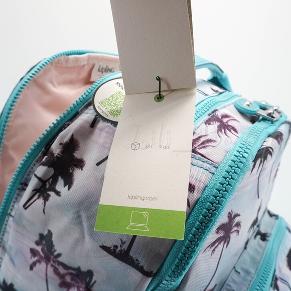 NWT Kipling KI0947 Seoul XL Backpack Laptop Travel Polyester Shadow Palm Multi main image 12